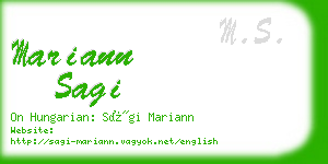 mariann sagi business card